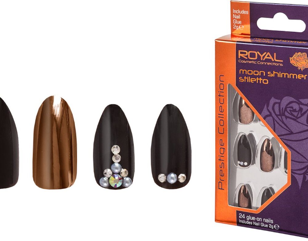 Royal 24 Stiletto Glue-On Nails - Moon Shimmer
