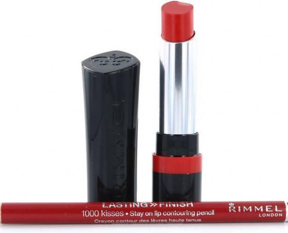 Rimmel The Only 1 Lipstick - 500 Revolution Red (+ Lasting Finish Lipliner - 021 Red Dynamite)