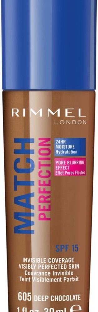 Rimmel London Match Perfection Foundation - 605 Deep Chocolate