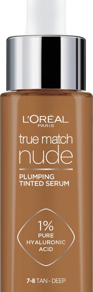 L'Oréal Paris True Match Nude Volumegevend Getint Serum Foundation met hyaluronzuur - 7-8 Tan Deep - 30ml - Vegan
