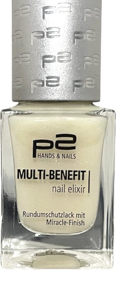 P2 Cosmetics EU Multi-Benefit Nagels Elixir Miracle Finish Top-Coat Met pramore glittertjes