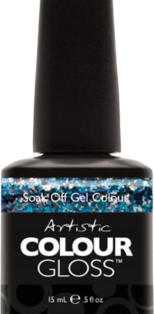 Artistic Colour Gloss GelLak LED Emoticon 03156 Turquoise Glitter USA 15ml
