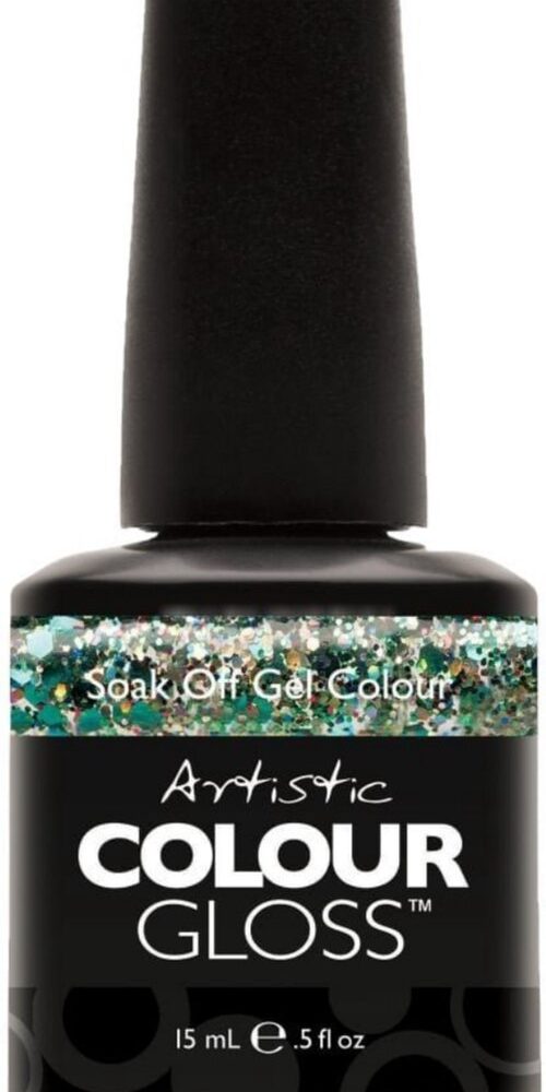 artistic colour gloss GelLak UV/LED Greed 03155 Glitter groen mix USA 15ml
