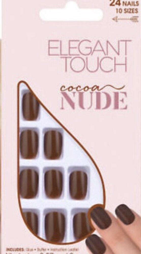 Elegant Touch Kunstnagels Cocoa Nude 24 stuks+Lijm