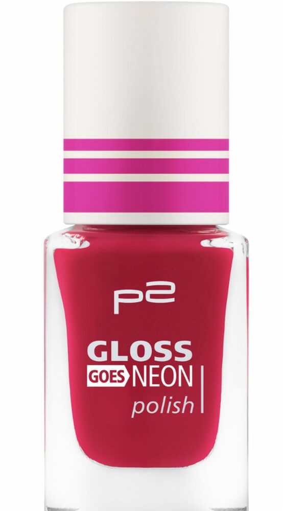 P2 EU Cosmetics Gloss Goes Neon Nagellak 050 Loop-di-Loop 10ml Granat-Rose Glossy