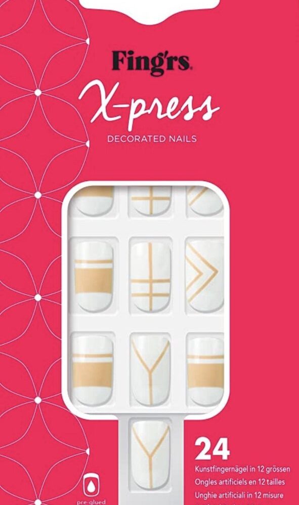 Fing’rs X-press Decorated Nail 24 stuks+Lijm 31165