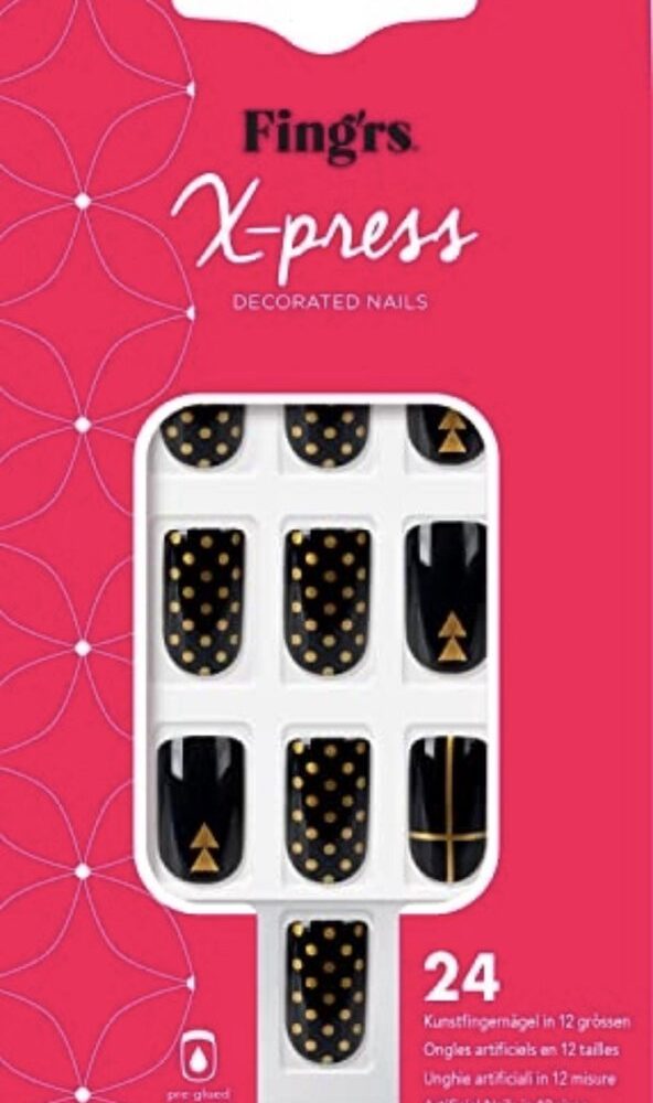 Fing’rs X-Press Kunstnagels Decorated Nail 24 stuks +Lijm