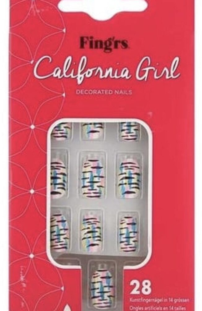 Fing’rs Kunstnagels Decorated Nails California Girl 28 stuks+Lijm