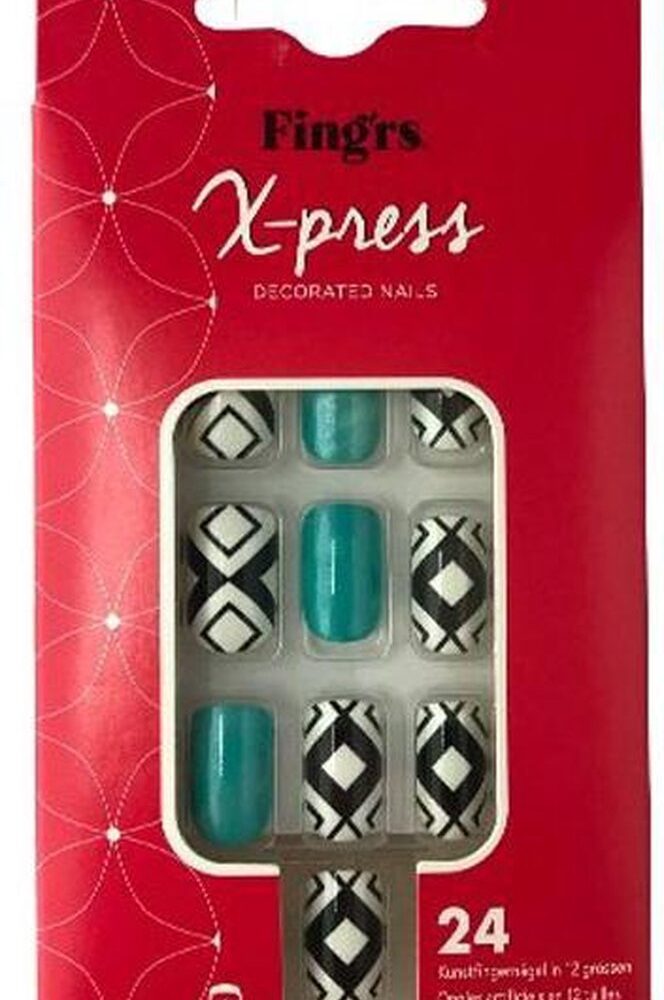 Fing’rs X-press Decorated Nails 24 Stuks+Lijm