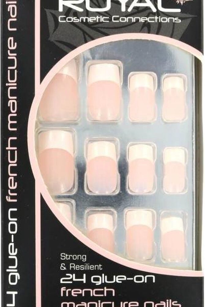 Royal 24 Glue-On Nail Tips - French Manicure (met nagellijm)