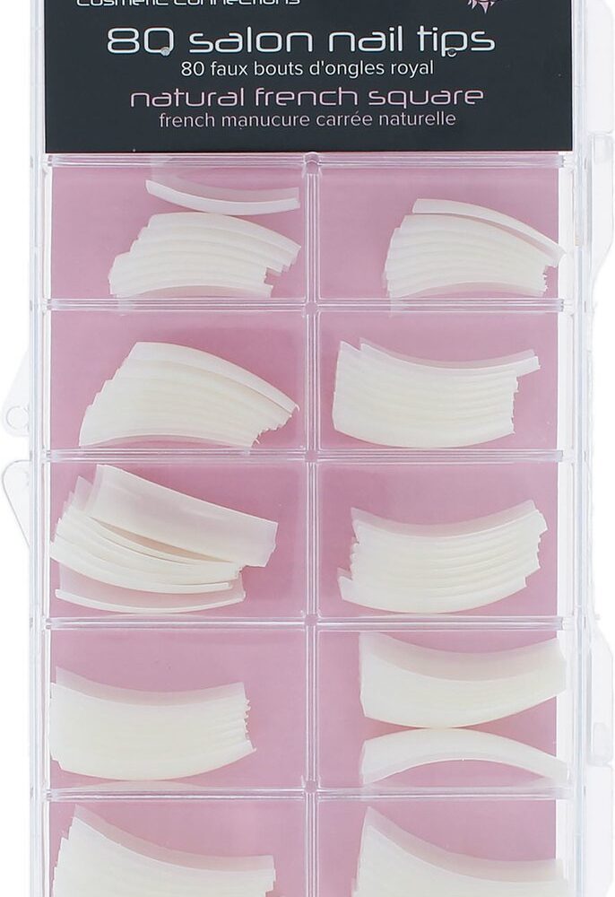Royal 80 Salon Nail Tips - Natural French Square