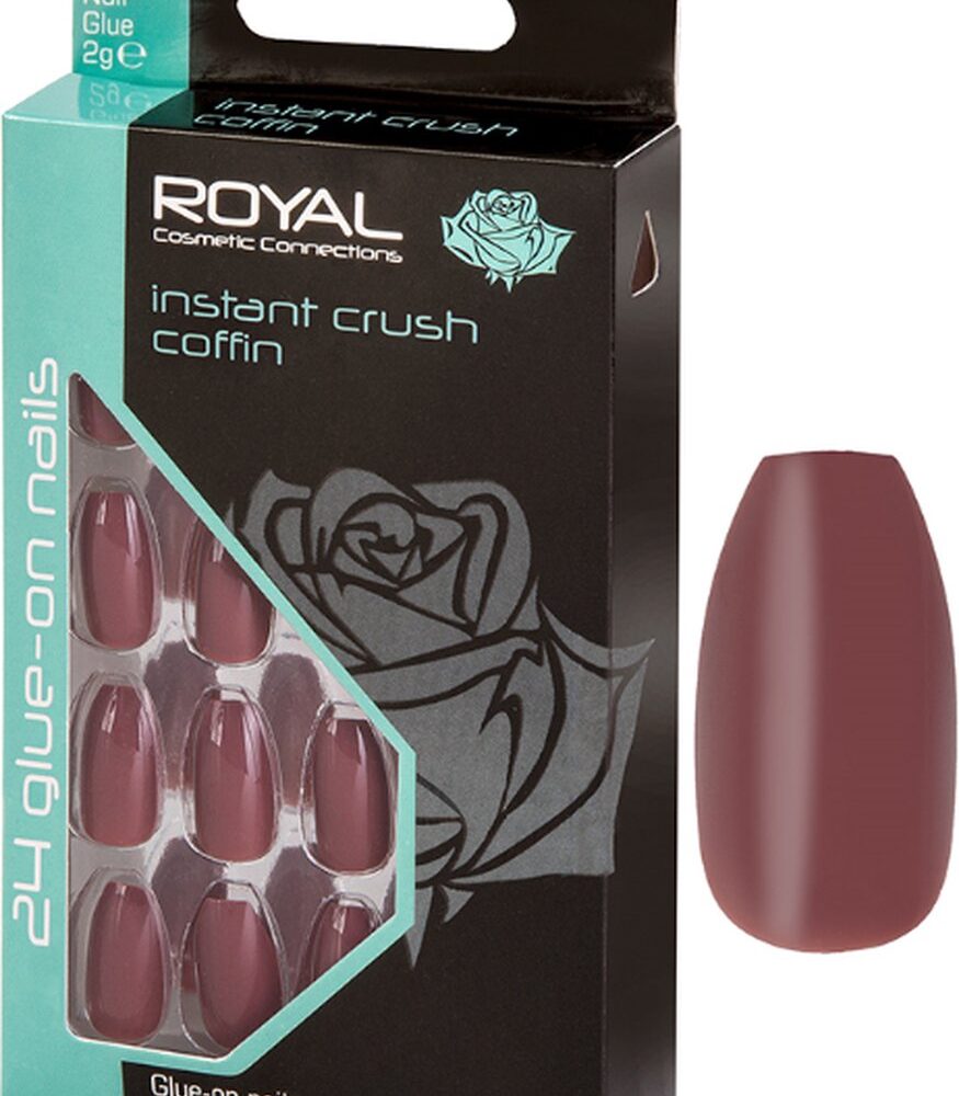Royal 24 Glue-on Nails- Instant Crush Coffin