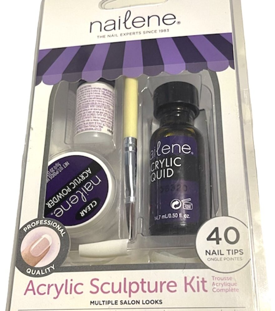 Nailene Acrylic Sculpture Kit Multiple Salon Look + 40 stuks Nail Tips+lijm