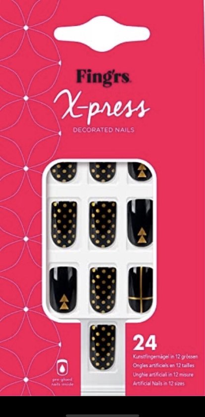 Fig’rs X-Press Kunstnagels Decorated Nail 24 stuks +Lijm