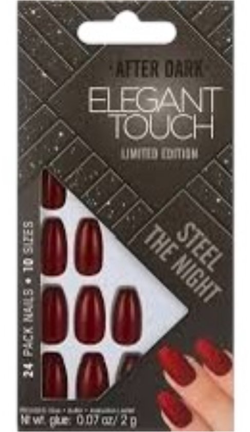 False nails Elegant Touch Polished Colour Steel The Night 24 Pieces (24 uds)